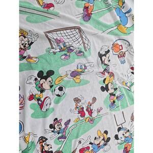 Vintage Disney Pacific MICKEY & gang SPORTS twin flat bed sheet fabric